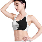 Black And White Cat Yin Yang Print Women's Sports Bra