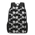 Black And White Cattleya Pattern Print 17 Inch Backpack