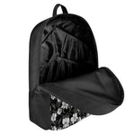 Black And White Cattleya Pattern Print 17 Inch Backpack