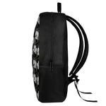 Black And White Cattleya Pattern Print 17 Inch Backpack