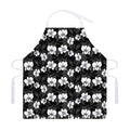 Black And White Cattleya Pattern Print Adjustable Apron