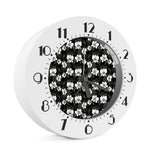 Black And White Cattleya Pattern Print Alarm Clock