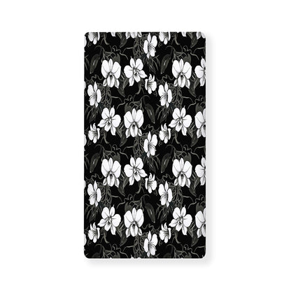 Black And White Cattleya Pattern Print Baby Crib Sheet