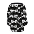Black And White Cattleya Pattern Print Baby Seat Cover