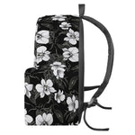 Black And White Cattleya Pattern Print Backpack