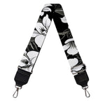 Black And White Cattleya Pattern Print Bag Strap