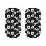Black And White Cattleya Pattern Print Bar Stool Covers