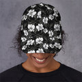 Black And White Cattleya Pattern Print Baseball Cap