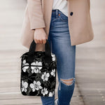 Black And White Cattleya Pattern Print Bible Tote Bag