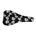 Black And White Cattleya Pattern Print Bicycle Seat Cover