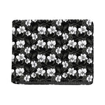 Black And White Cattleya Pattern Print Bifold Wallet