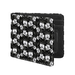 Black And White Cattleya Pattern Print Bifold Wallet