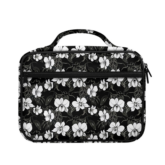 Black And White Cattleya Pattern Print Briefcase Bible Bag