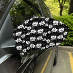 Black And White Cattleya Pattern Print Car Side Mirror Covers