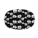 Black And White Cattleya Pattern Print Car Side Mirror Covers