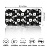 Black And White Cattleya Pattern Print Car Windshield Sun Shade