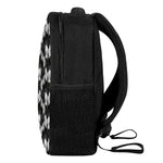 Black And White Cattleya Pattern Print Casual Backpack