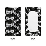 Black And White Cattleya Pattern Print Changing Pad Cover