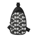 Black And White Cattleya Pattern Print Sling Bag