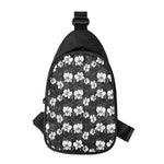 Black And White Cattleya Pattern Print Chest Bag