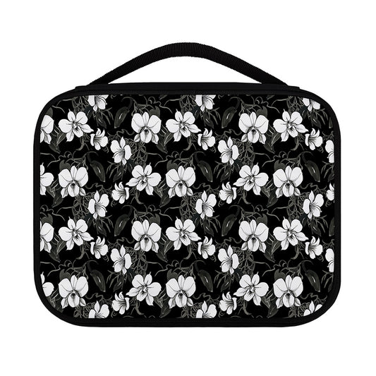 Black And White Cattleya Pattern Print Classic Bible Case