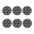 Black And White Cattleya Pattern Print Coaster Set