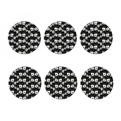 Black And White Cattleya Pattern Print Coaster Set