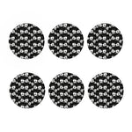 Black And White Cattleya Pattern Print Coaster Set
