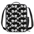 Black And White Cattleya Pattern Print Crossbody Lunch Bag
