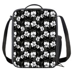 Black And White Cattleya Pattern Print Crossbody Lunch Bag