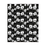 Black And White Cattleya Pattern Print Curtain