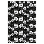Black And White Cattleya Pattern Print Curtain