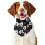 Black And White Cattleya Pattern Print Dog Bandana