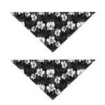Black And White Cattleya Pattern Print Dog Bandana