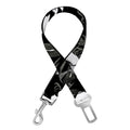 Black And White Cattleya Pattern Print Dog Seat Belt