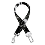 Black And White Cattleya Pattern Print Dog Seat Belt