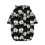 Black And White Cattleya Pattern Print Dog Zip Up Hoodie