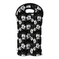 Black And White Cattleya Pattern Print Double Neoprene Wine Tote
