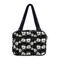Black And White Cattleya Pattern Print Double Strap Bible Bag