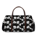 Black And White Cattleya Pattern Print Duffel Bag