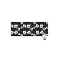 Black And White Cattleya Pattern Print Extended Mouse Pad