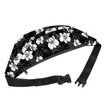 Black And White Cattleya Pattern Print Fanny Pack