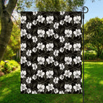 Black And White Cattleya Pattern Print Garden Flag