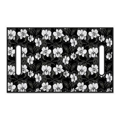 Black And White Cattleya Pattern Print Golf Cart Seat Cover