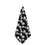 Black And White Cattleya Pattern Print Hand Towel