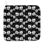 Black And White Cattleya Pattern Print Hand Towel