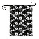 Black And White Cattleya Pattern Print House Flag
