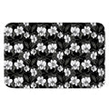 Black And White Cattleya Pattern Print Indoor Door Mat