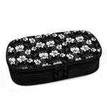 Black And White Cattleya Pattern Print Insulin Cooler Travel Case
