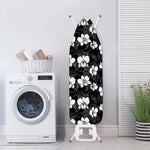Black And White Cattleya Pattern Print Ironing Board Cover